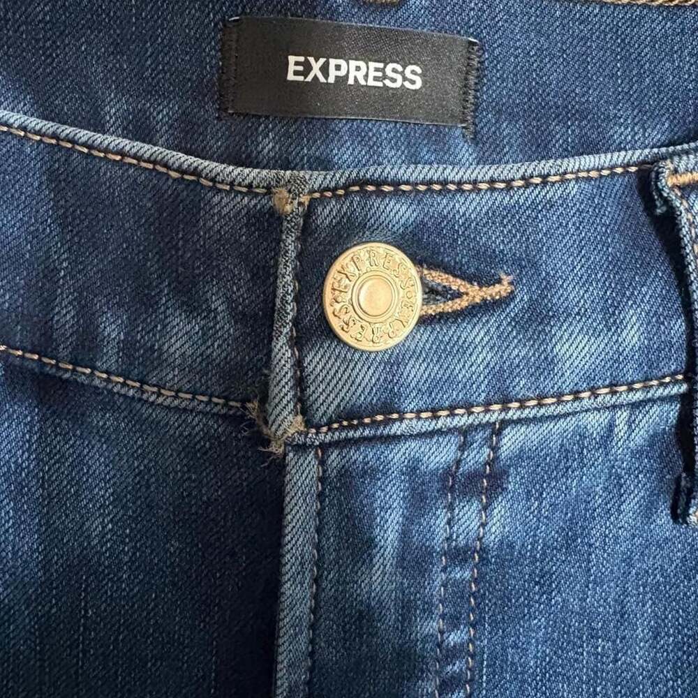 Express High Rise Split Hem Ankle Jeans - Picture 4 of 7